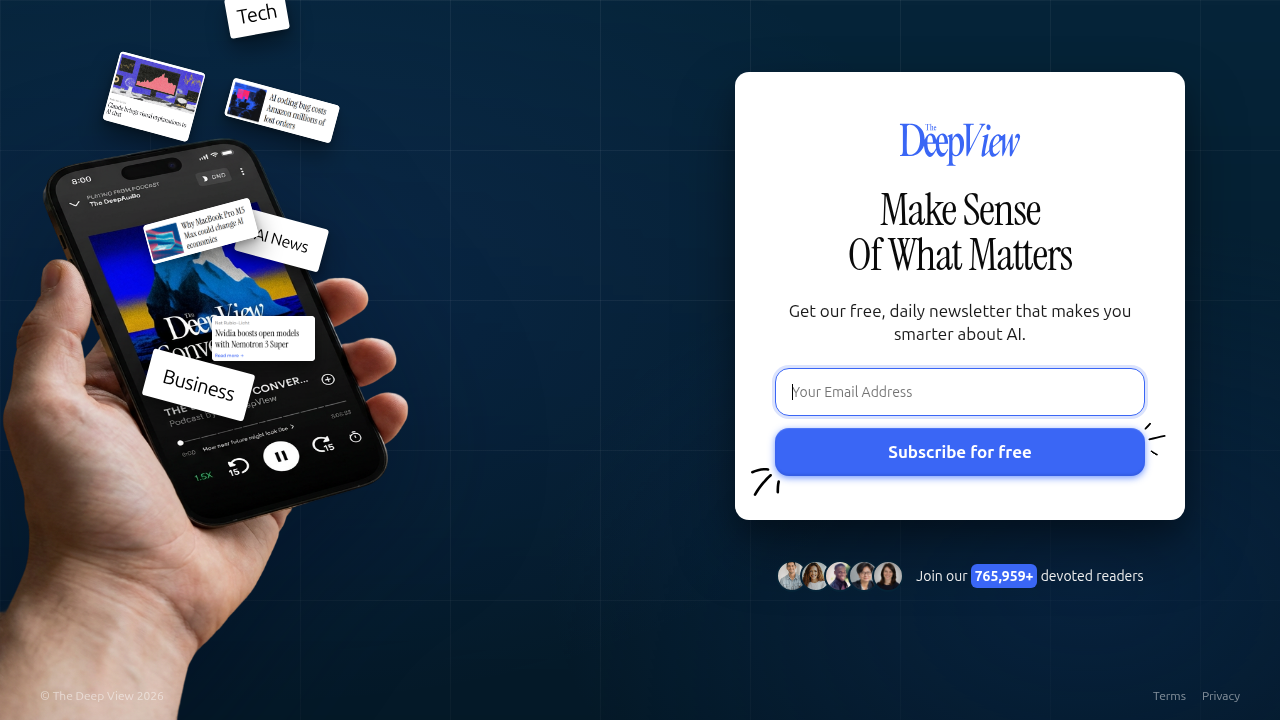 Subscribe to The Deep View for daily updates on AI tools and insights.