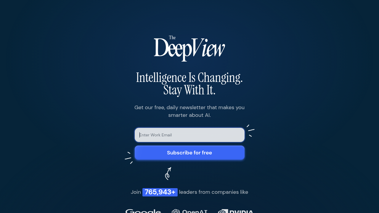 The subscription page for a newsletter offering daily AI insights and updates.