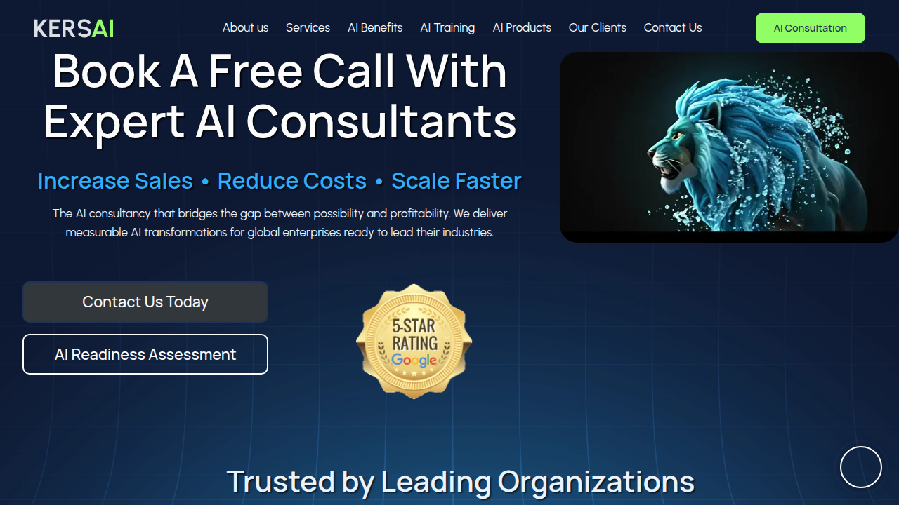 A screenshot of the Kersai homepage, an online resource for AI news and breakthroughs.