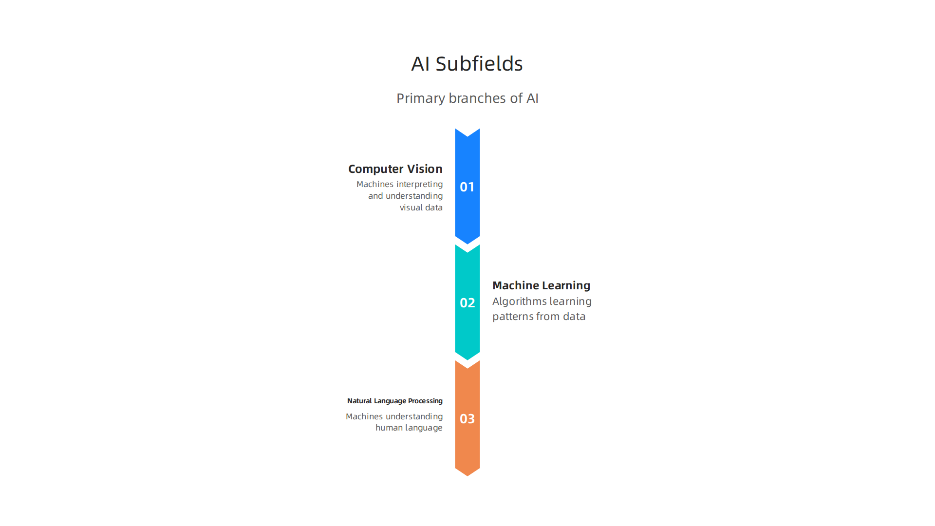 Understand the primary branches of AI that drive innovation, from visual recognition to language understanding.