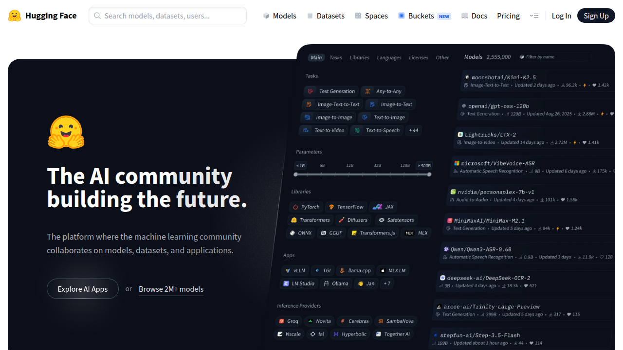 Visit Hugging Face, a leading platform for machine learning models and datasets, to find open-weight models with detailed licensing information.