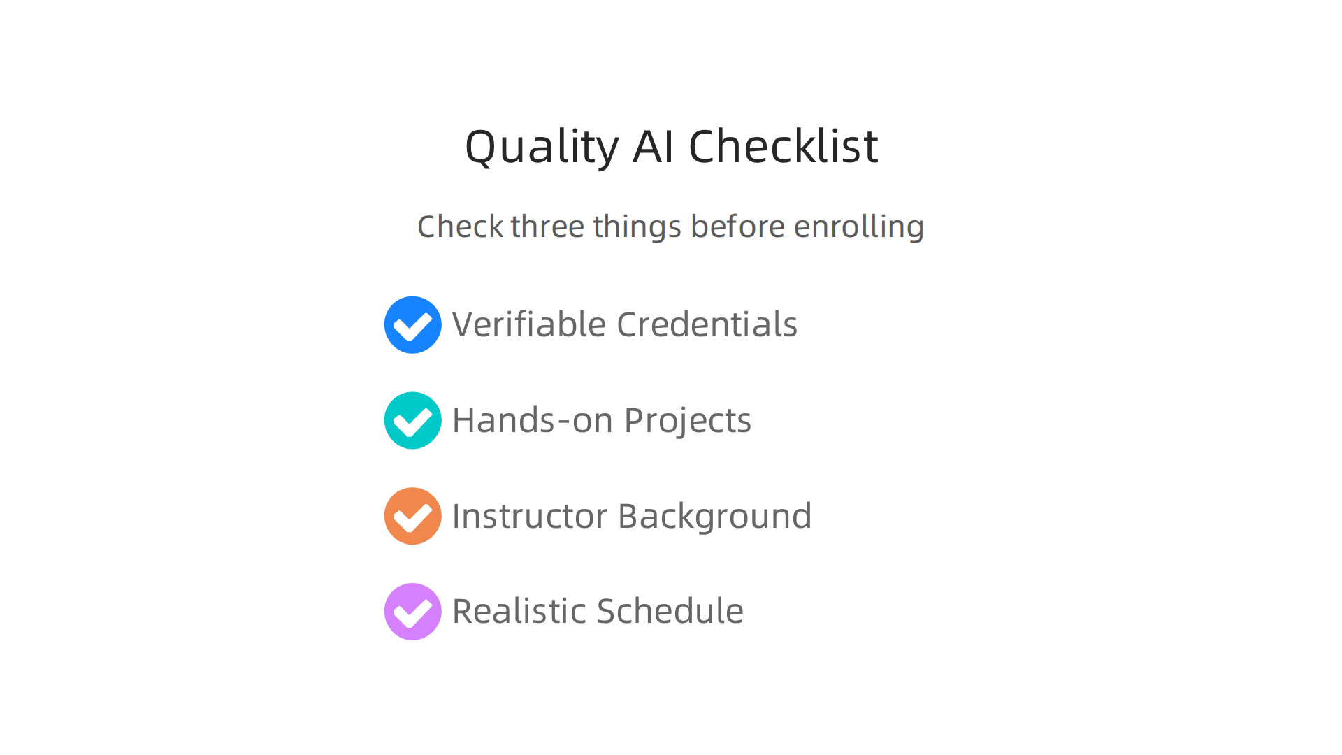 Identify high-quality free AI courses by looking for verifiable credentials, hands-on projects, and experienced instructors.