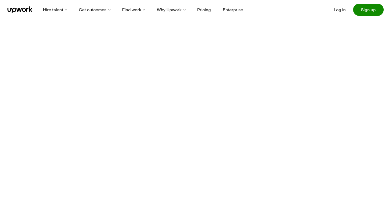 A screenshot of the Upwork platform, a popular freelance marketplace for finding consultants.