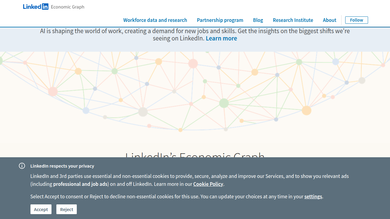 The LinkedIn Economic Graph provides insights into talent landscapes and in-demand skills for various industries.