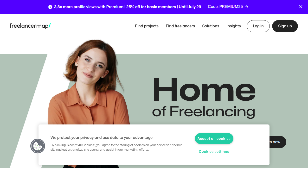 A screenshot of FreelancerMap, a platform discussing IT freelancing trends, including the rising demand for AI and tech skills among freelancers.