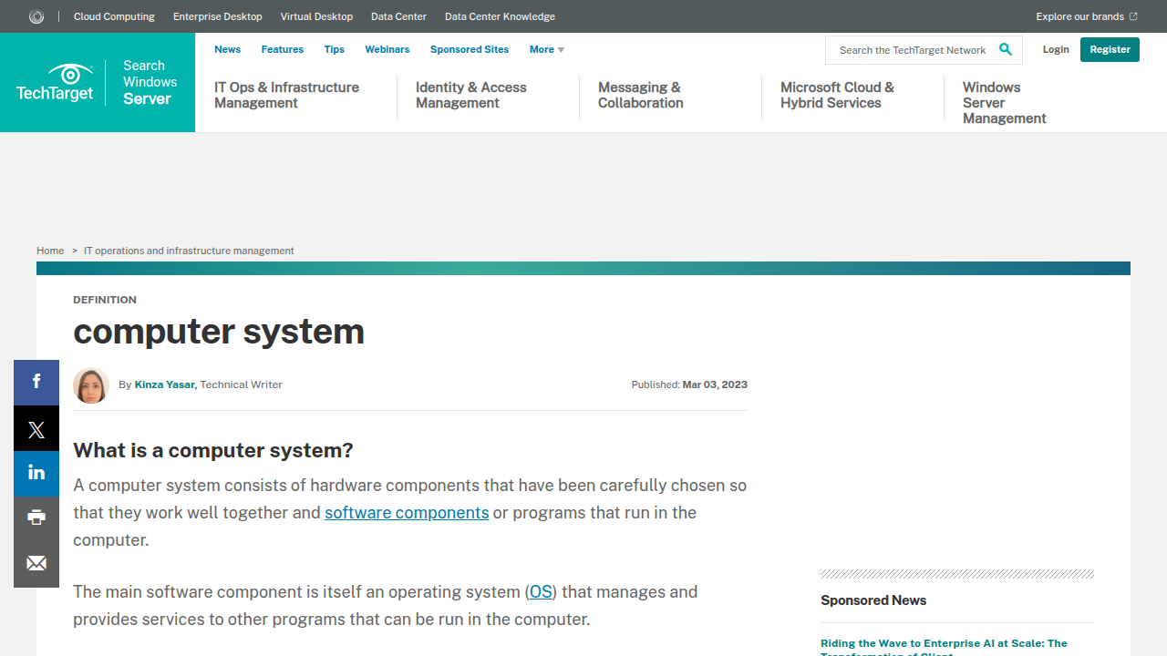 Explore TechTarget's definition of a computer system.