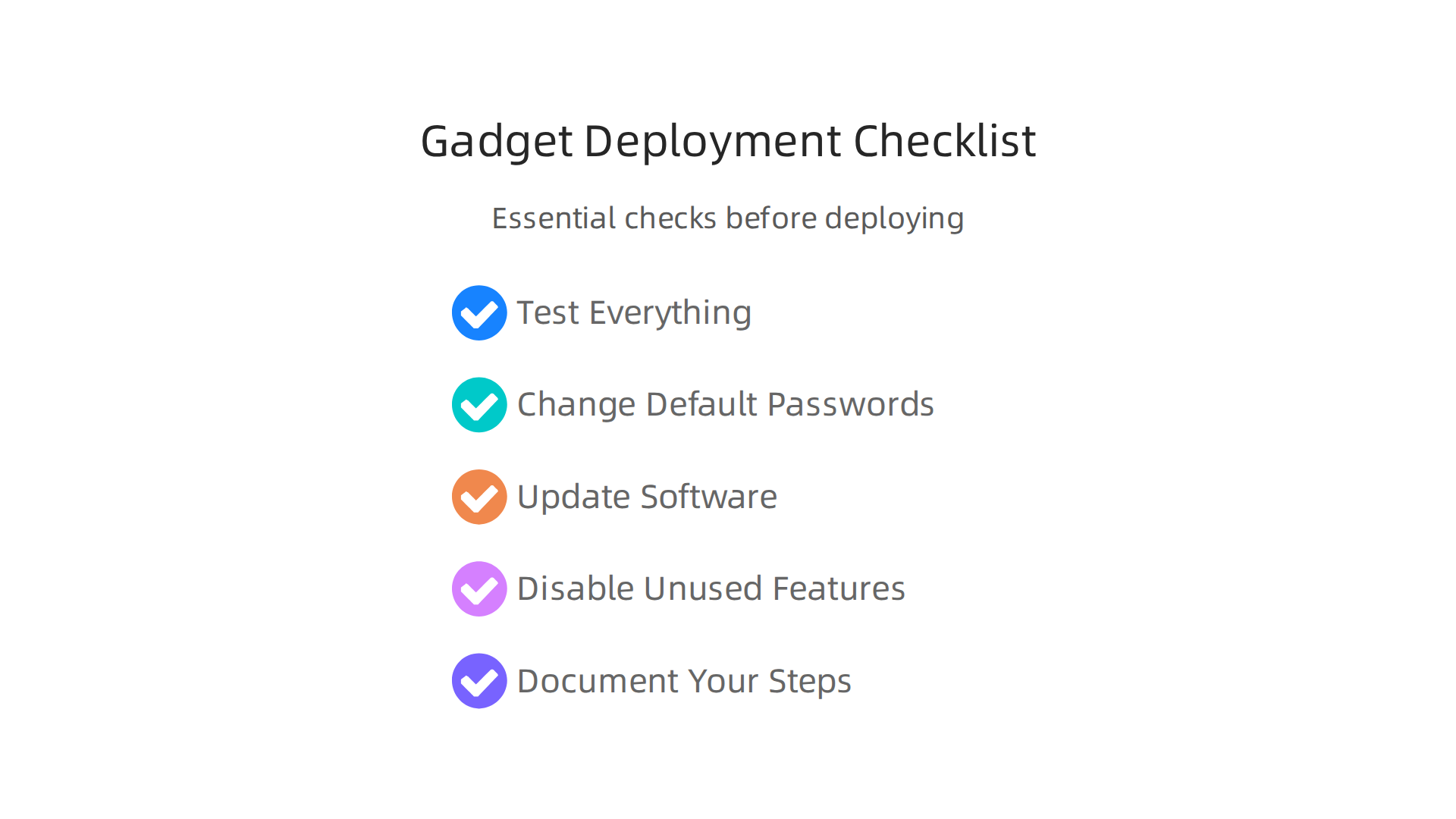 Essential checks for ensuring security and compliance before deploying gadgets.